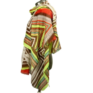 Bufanda rectangular con flecos estampado Southwest amarillo, naranja, marrón, blanco, rosa 70x36 - Imagen 1 de 15