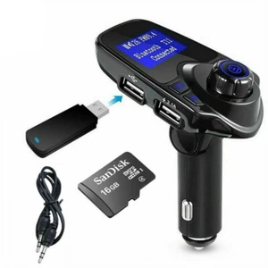 Kit Voiture Bluetooth Lecteur MP3 Transmetteur FM Adaptateur Radio Sans Fil Chargeur USB - Photo 1 sur 6