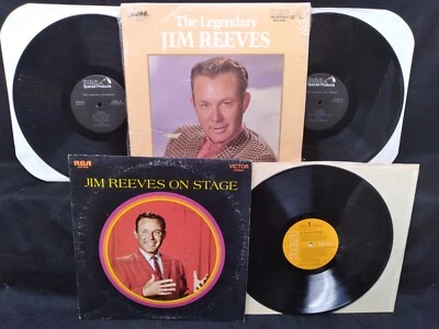 Jim Reeves On Stage and The Legendary 2 X Vinyl LP records lot of 2 1968, 1986 - Image 1 of 4