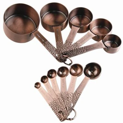 Measuring Cups and Spoons Set Copper Measuring Cups and Spoons Stainless Stee... Foto 1 de 4