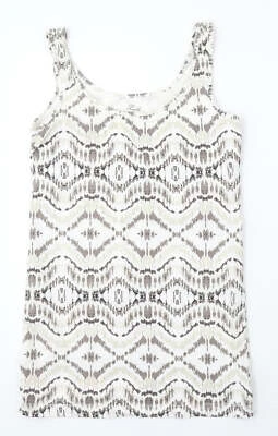 Peacocks Womens White Cotton Blend Tank Size 12 - Image 1 of 4