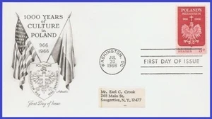 USA3 #1313 ADDR ARTMASTER FDC Polish Millennium - Bild 1 von 1