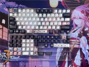 Honkai Impact 3 Yae Sakura Keycaps 128 Keys Dye-sub PBT for Cherry MX Keyboard - Picture 1 of 13