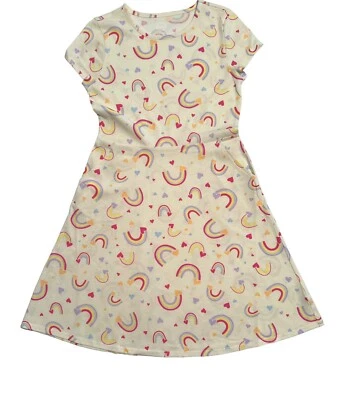 Wonder Nation Multicolor Rainbow Summer Play Dress Size Large 10/12 Pockets NWT - Image 1 of 4