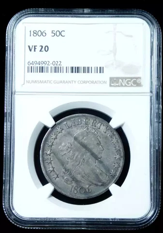 1806 Draped Bust Half Dollar - NGC VF-20 Cover