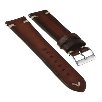 StrapsCo Hand-Stitched Vintage Faded Leather Watch Band - Quick Release Strap - Image 1 of 4