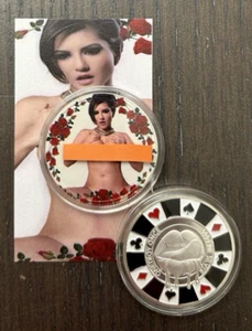 Rosie Roja 1 Troy OZ Plata Fina .999 Color Arte Redondo con Certificado de Autenticidad 100 Acuñado - Imagen 1 de 4
