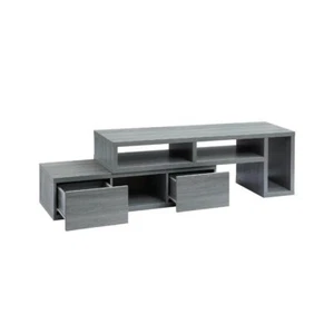 Techni Mobili Gray Wood 55.5in Adjustable TV Stand Up To 65in w/storage Drawers - Picture 1 of 6