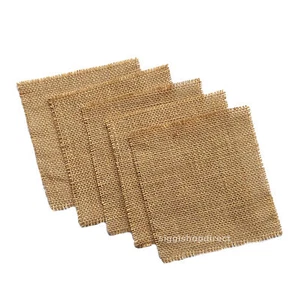 10x Squares (15x15cm) Bundle Jute Hessian Burlap Fabric Offcuts Scraps Remnants - Picture 1 of 3