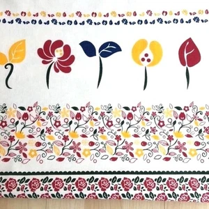 442.Multicolour Flowers LINEN Cotton - Cotton Fabric, Price per 1/2 metre - Picture 1 of 9