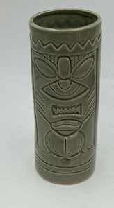 Vintage Bambus Keramik Tiki Becher Glas Grün 6,75 Zoll - Bild 1 von 9