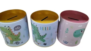 Cute Dinasour-Themed Coin Bank for Kids – Set of 3 Money Savings Piggy Box Bank - Picture 1 of 7