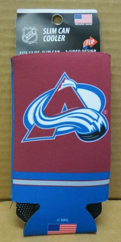 NHL COLORADO AVALANCHE SLIM CAN COOLER 12 OZ 2-SIDED DESIGN COOZIE NEW Cover