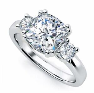 3.50 Ct Simulated Diamond Engagement Bridal Ring 14K Solid White Gold Size 6