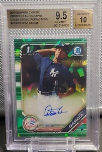 DEIVI GARCIA AUTO 2019 Bowman Chrome Prospects Auto ATOMIC GREEN REFRACTOR 30/99