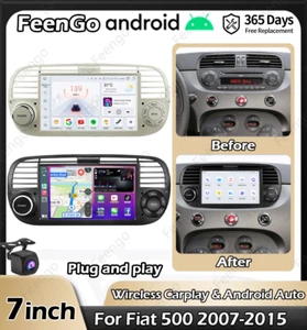 Para Fiat 500 Android Coche Radio Estéreo Carplay AHD GPS Navegación Pantalla Actualización - Imagen 1 de 23