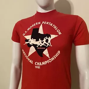 VTG Texas Sam Houston US Pentathlon 1981 National Championship T-Shirt Sz Medium - Picture 1 of 8