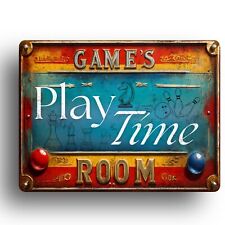 Game Room Vintage Sign Pool Retro Kids Wall House Play Darts Door Plaque Pub Bar
