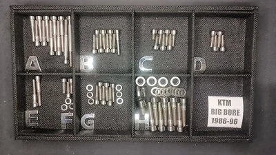 KTM 350 440 500 540 550 1986-96 Polished Stainless Engine Bolt Screw Set Kit - Image 1 of 4