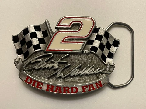 Rusty Wallace #2 Belt Buckle Vintage 3” X 2 1/4” Pewter Cover