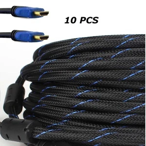 10 x CableVantage PREMIUM HDMI Cord CABLE 100FT For TV HDTV 3D DVD PS4 Xbox Blue - Picture 1 of 3
