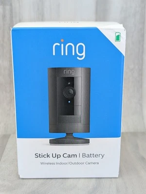 New Ring Outdoor Cam (Stick Up Cam) | Weather-Resistant Outdoor Camera, Black - Image 1 of 4