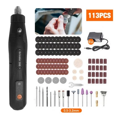 Mini Drehwerkzeug-Set, 5-Gang mit 113 Zubehörteilen, Multifunktionswerkzeug Neu - Bild 1 von 4