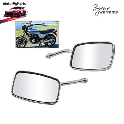 Chrome 10MM Rearview Side Mirrors For Harley Kawasaki Suzuki Honda Motorcycle Foto 1 de 4