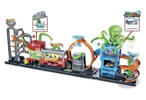 Hot Wheels Ultimate Octo Car Wash Playset -3 Color Shifter Cars For Kids 4+ - Picture 1 of 5