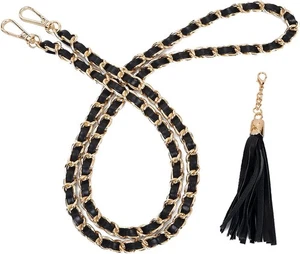 VanEnjoy Geldbörse Kettenriemen mit Quaste - Mikrofaserleder - schwarz  - Bild 1 von 6