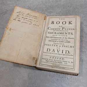 1745 The Book of Common Prayer:Sacraments Rites CHURCH of ENGLAND: Psalms DAVID - Foto 1 di 24