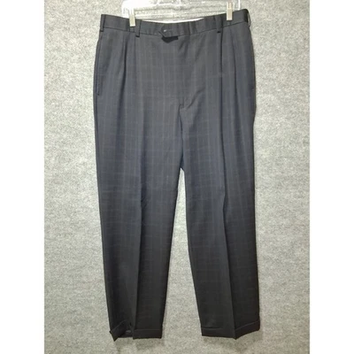 Calça social John W Nordstrom masculina xadrez lã plissada algemada 36R - Imagem 1 de 4