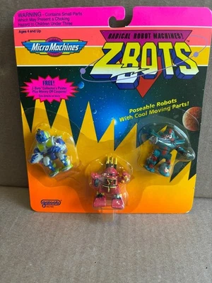 Micro Machines Z-Bots Robot Machines 3-Pk Pinner Zaton Xeno Galoob 1993 MOC - Image 1 of 2