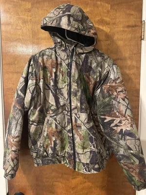  Youth Camouflage Hooded Jacket Size Large Quilt Lining Hunting Good Condition  - Image 1 of 4