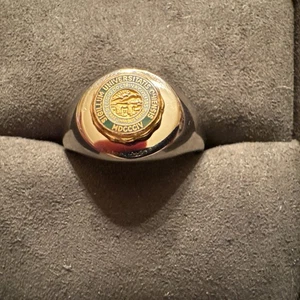 Nuevo anillo de sello de plata esterlina vintage lleno de oro de 14K de la Universidad de Chiensis - Imagen 1 de 4