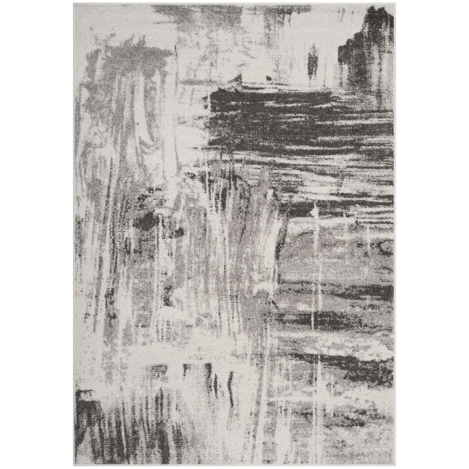 Adirondack Ivory/Grey Medium Rectangle Rug - Image 1 of 1