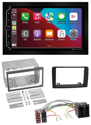 ESX 2DIN DAB USB MP3 Bluetooth Autoradio für Fiat Idea ab 05 schwarz - Bild 1 von 4