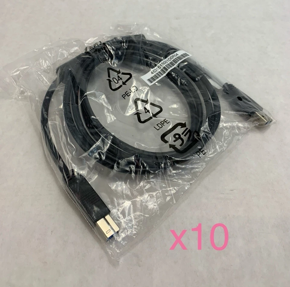 HP 917468 SS USB 3.0 Cable A-Male to B-Male 6ft Black (Lot of 10) - Image 1 of 4