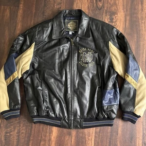 Giacca pelle Notre Dame Fighting Irish uomo taglia XL vintage *leggi - Foto 1 di 10