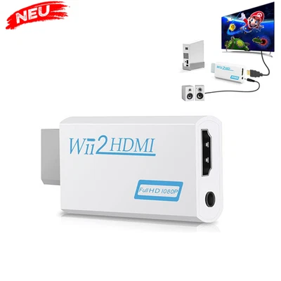 Adapter für Nintendo Wii auf HDMI Adapter für Nintendo Wii Konsole Weiß - Bild 1 von 4