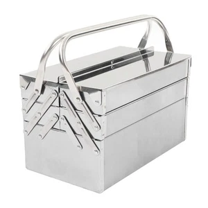 Metal Tool Box, Portable Folding Stainless Steel Storage Box 3 Layer 5 Tray M... - Picture 1 of 9