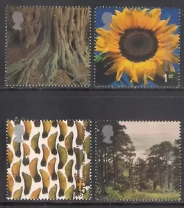 UK Great Britain GB 2000 Tree & Leaf Sunflower Sycamore Seeds Complete 4V mnh - Picture 1 of 2