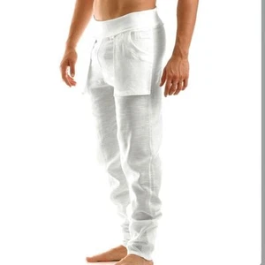 Pantalones de playa de verano Modus Vivendi 100 % lino blancos para hombre  - Imagen 1 de 3