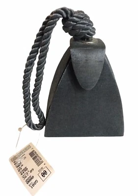 Bolso de Noche Vintage Monedero Gunmetal Plata Gris Mango de Cuerda Pequeño Baile de graduación Boda  Foto 1 de 4