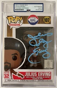 Julius Erving Autographed/Signed Funko Pop PSA Encapsulated #107 Nets NBA Proof - Picture 1 of 8