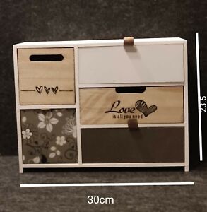 Holz-Schränkchen mit maritimem Design Mini-Kommode mit 3 Schubladen