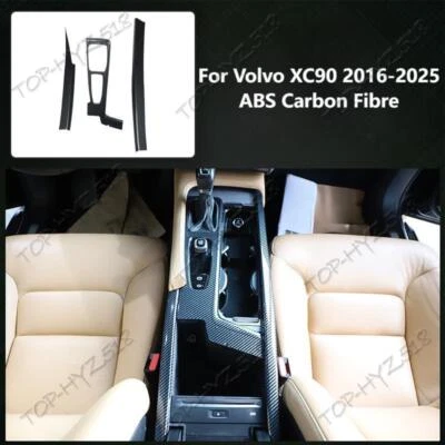 FOR Volvo XC90 2016-2025 ABS Carbon Center Console Frame+Gear Shift Panel Cover - Image 1 of 4