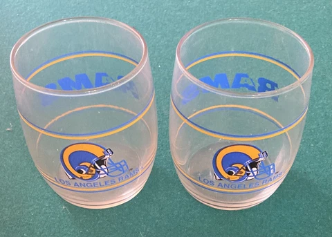 Vintage Los Angeles Rams 8oz Drinking Glasses (Set of 2) NFL Officially Licensed Cover
