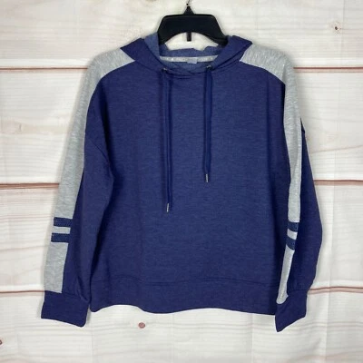 Sudadera Free 2B Mujer Mediana Azul Sudadera con Capucha Pullover Manga Larga Vellón Sólido Foto 1 de 4