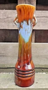 Vintage Soviet ceramic vase, Majolica Vase, Glazed Ceramic USSR Vase - Picture 1 of 9